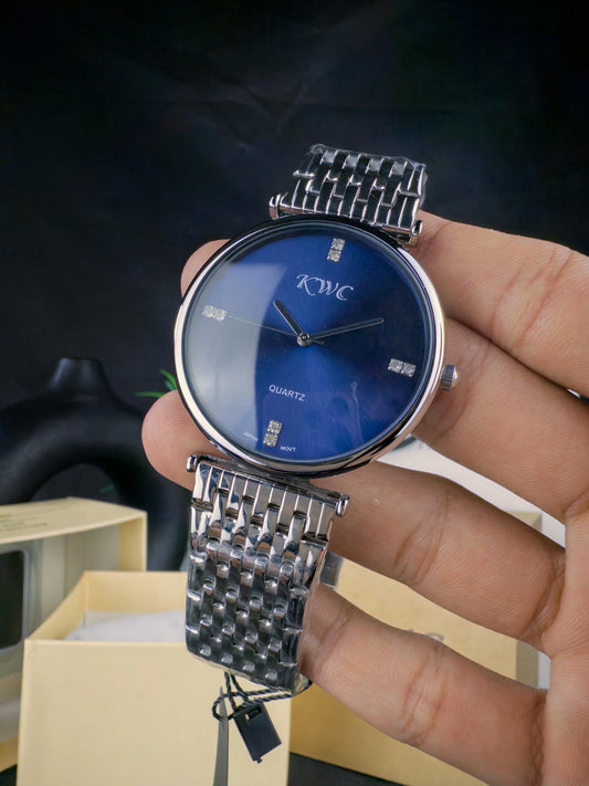 K-107 | SILVER CHAIN BLUE DIAL