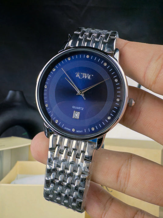 K-128 | SILVER CHAIN BLUE DIAL