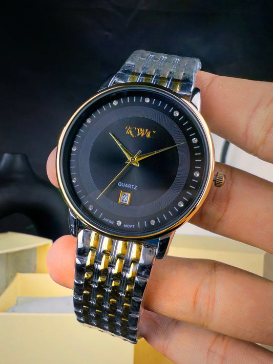 K-128 | TWOTONE CHAIN BLACK DIAL