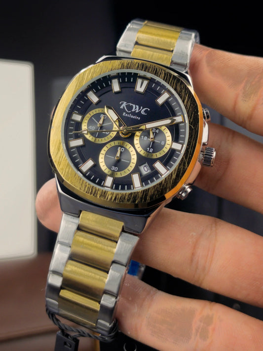 K-554-6H | TWOTONE CHAIN BLACK DIAL