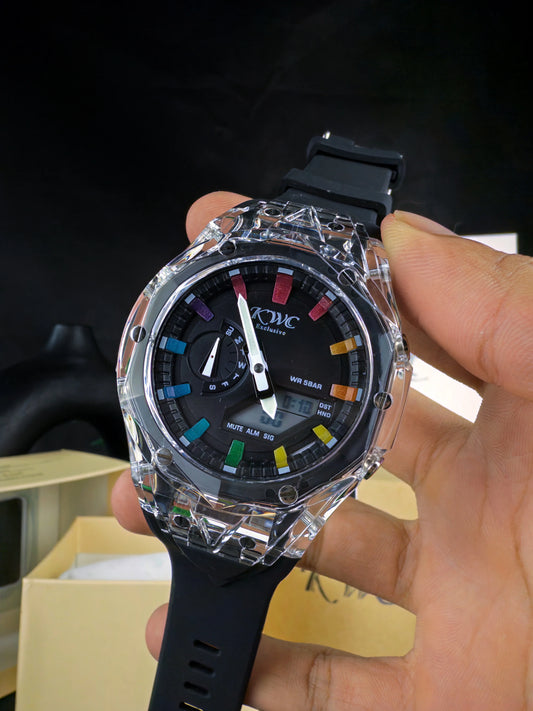 K-901 | WHITE CASE BLACK DIAL