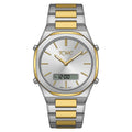 KWC K-302-AD men's analog digital watch, Two-Tone White front view
