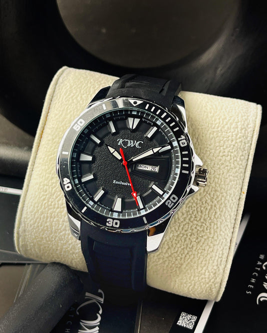 K-555 | SILVER CASE BLACK DIAL BLACK METER